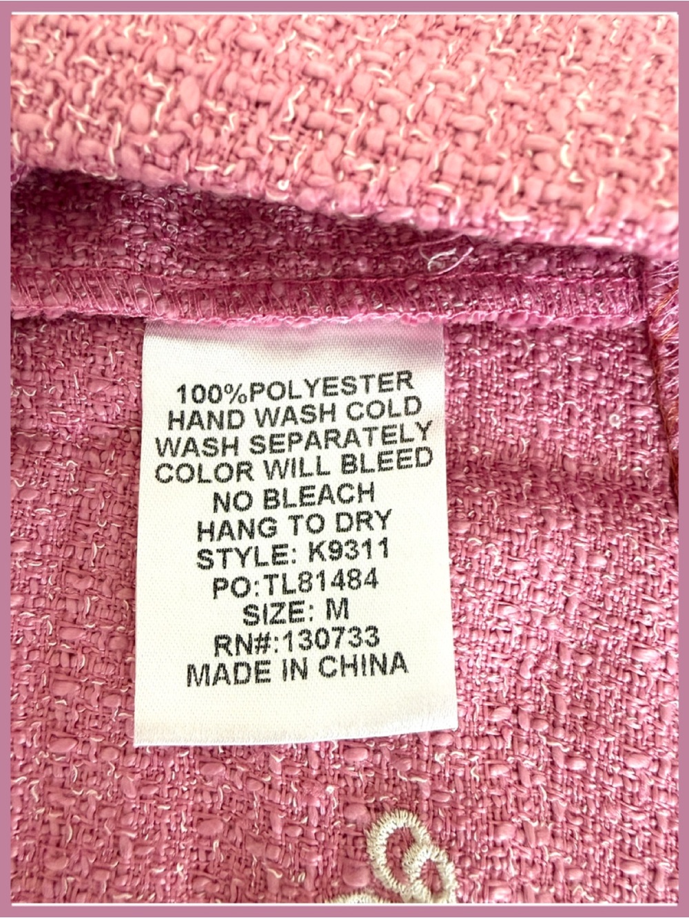 NWT Pink Tweed Mini Bow Shift Dress - Medium - Picture 8 of 9